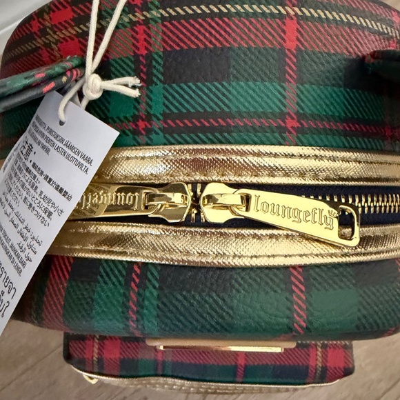 Disney Parks Mickey Mouse Christmas Holidays Plaid Loungefly Backpack NWT - Picture 4 of 5